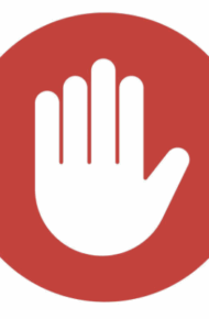 Simbolo di divieto rappresentato da un cerchio rosso con al centro una mano